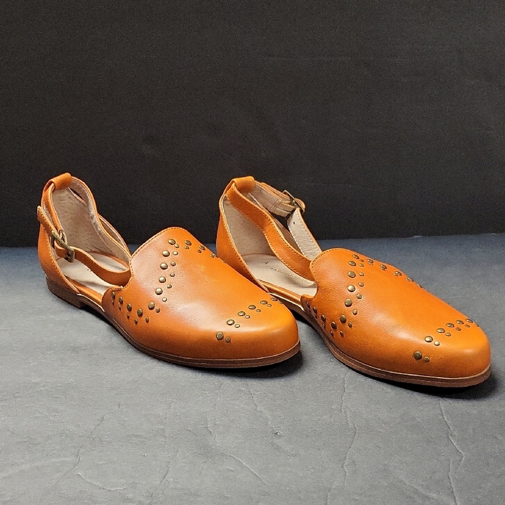Anthropolgie Women's Tan Loafers with Studded Design